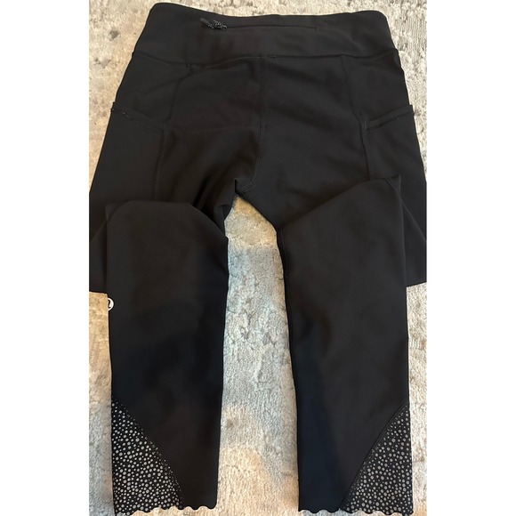 Lululemon Run Leggings Reflective Dot Cropped scalloped Athletic Pants Pockets 4 - Picture 8 of 12